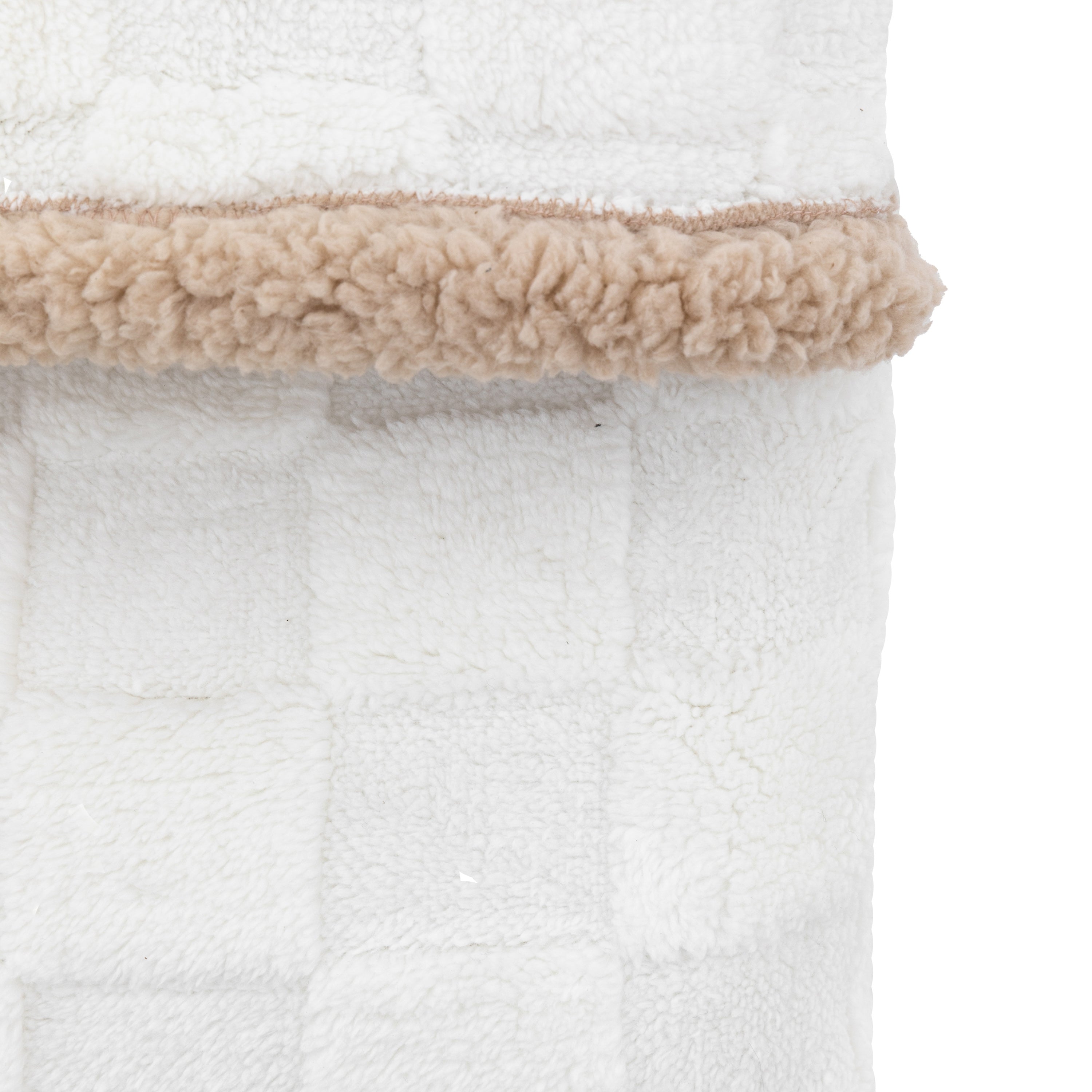 Barren Checked Sherpa Cream Throw